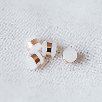 20pcs Rubber Ear Nuts, Earring Back Stoppers 5.5mm, Gold/ Silver/ Rose Gold, Earring Component Findings (#GB-651-B)