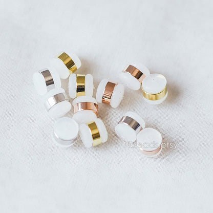 20pcs Rubber Ear Nuts, Earring Back Stoppers 5.5mm, Gold/ Silver/ Rose Gold, Earring Component Findings (#GB-651-B)