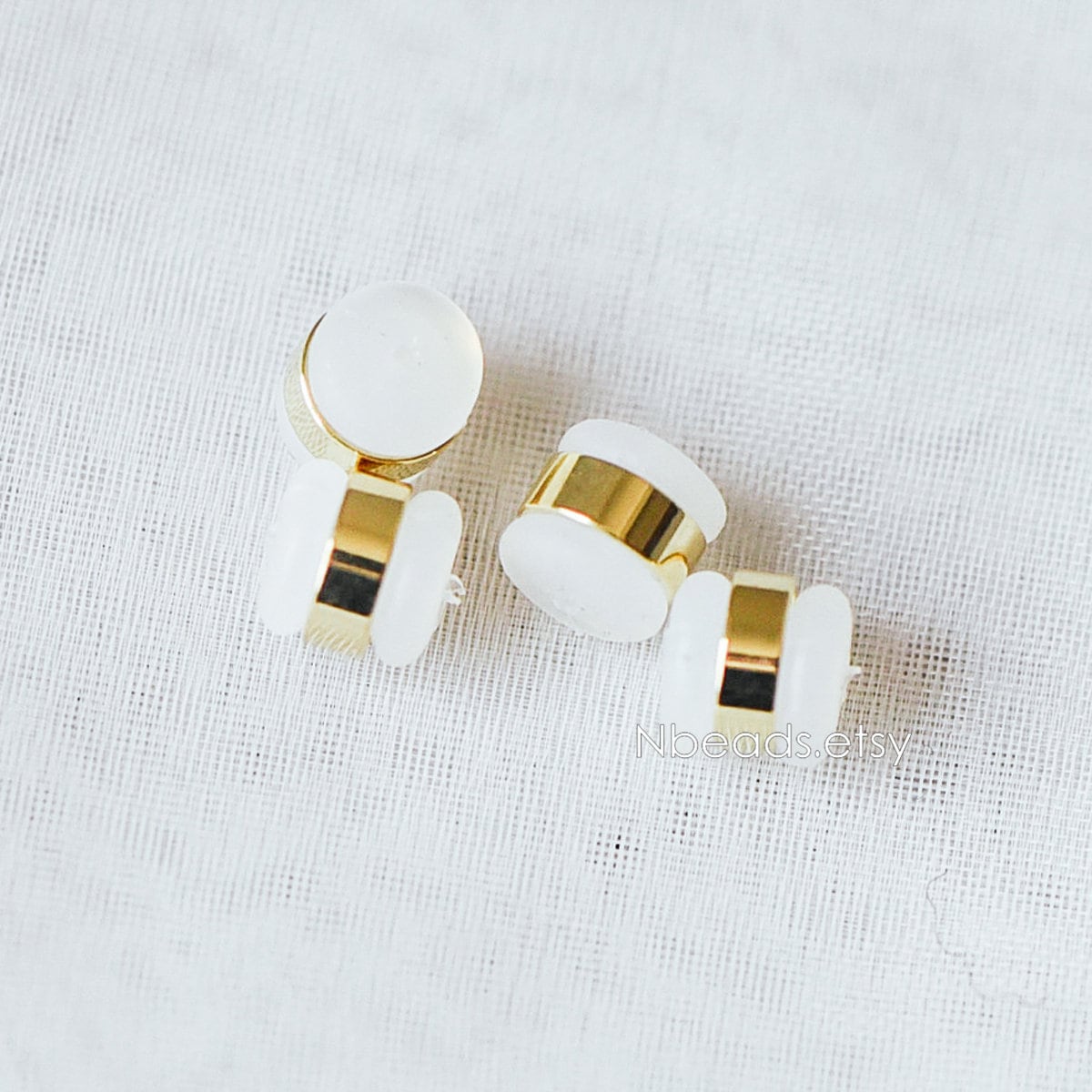 20pcs Rubber Ear Nuts, Earring Back Stoppers 5.5mm, Gold/ Silver/ Rose Gold, Earring Component Findings (#GB-651-B)
