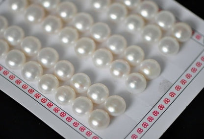 Half-Drilled Freshwater Button Pearls, 2.5-10mm Multi Sizes, Half Pearl Cabochons for Earring Studs -(PL12)