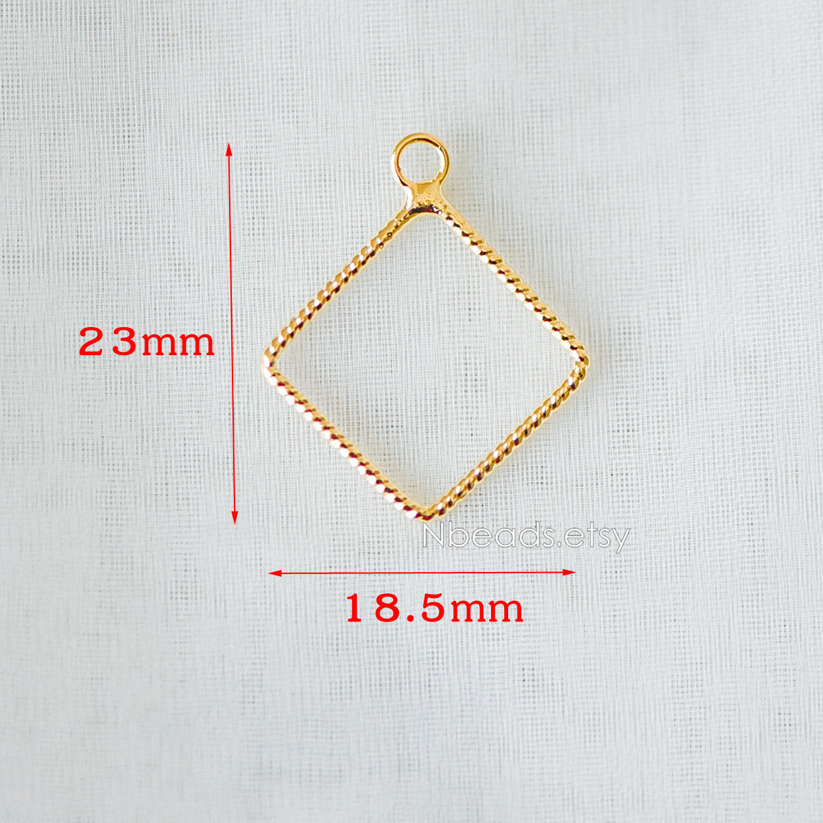 10pcs Gold plated Brass Geometric Pendants, Circle Heart Square Charms, Color Not Easily Tarnish (GB-268)