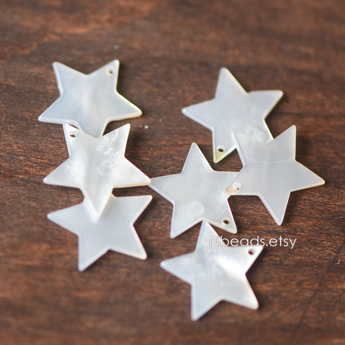 10pcs White Mother of Pearl Shell Star Charm Pendants 13/ 18/ 24mm (#V1317)