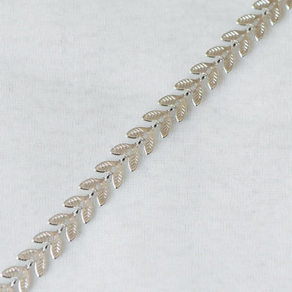 Gold/ Silver tone Chevron Leaf Chain 6.3mm, Decorative Herringbone Chain, Flat Arrow Designer Chain (#LK-153)/ 1 Meter=3.3ft