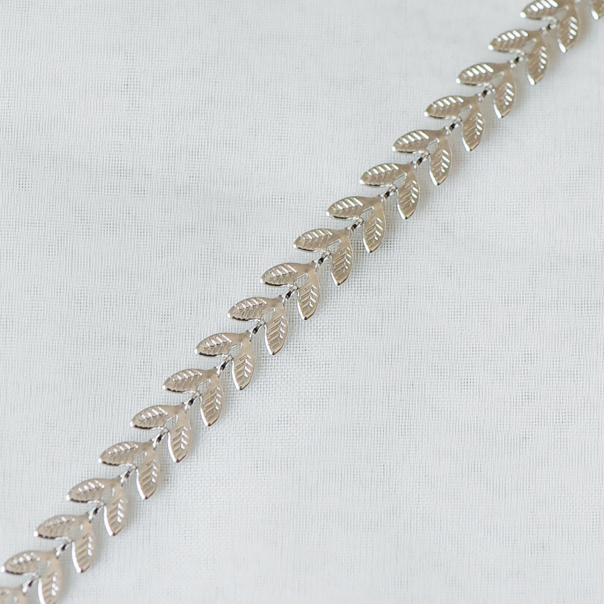 Gold/ Silver plated Brass Leaf Chain, 6.3mm Designer Herringbone Chain (#LK-153)/ 1 Meter=3.3ft