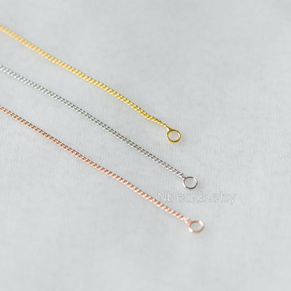 10pcs Gold/ Silver/ Rose Gold Threader Earrings, Earwire Thread with Open Jump Ring, Earring Components Wholesale (GB-333-A)