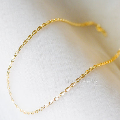 Gold/ Rhodium plated Brass Double Bar Linked Chains 2mm, Color Color Not Easily Tarnish (#LK-178)/ 1 Meter=3.3 ft