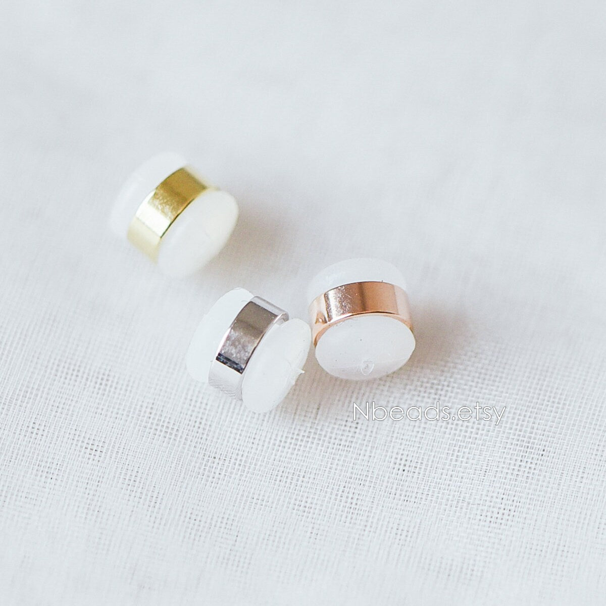 20pcs Rubber Ear Nuts, Earring Back Stoppers 5.5mm, Gold/ Silver/ Rose Gold, Earring Component Findings (#GB-651-B)
