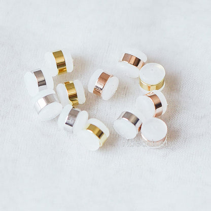 20pcs Rubber Ear Nuts, Earring Back Stoppers 5.5mm, Gold/ Silver/ Rose Gold, Earring Component Findings (#GB-651-B)