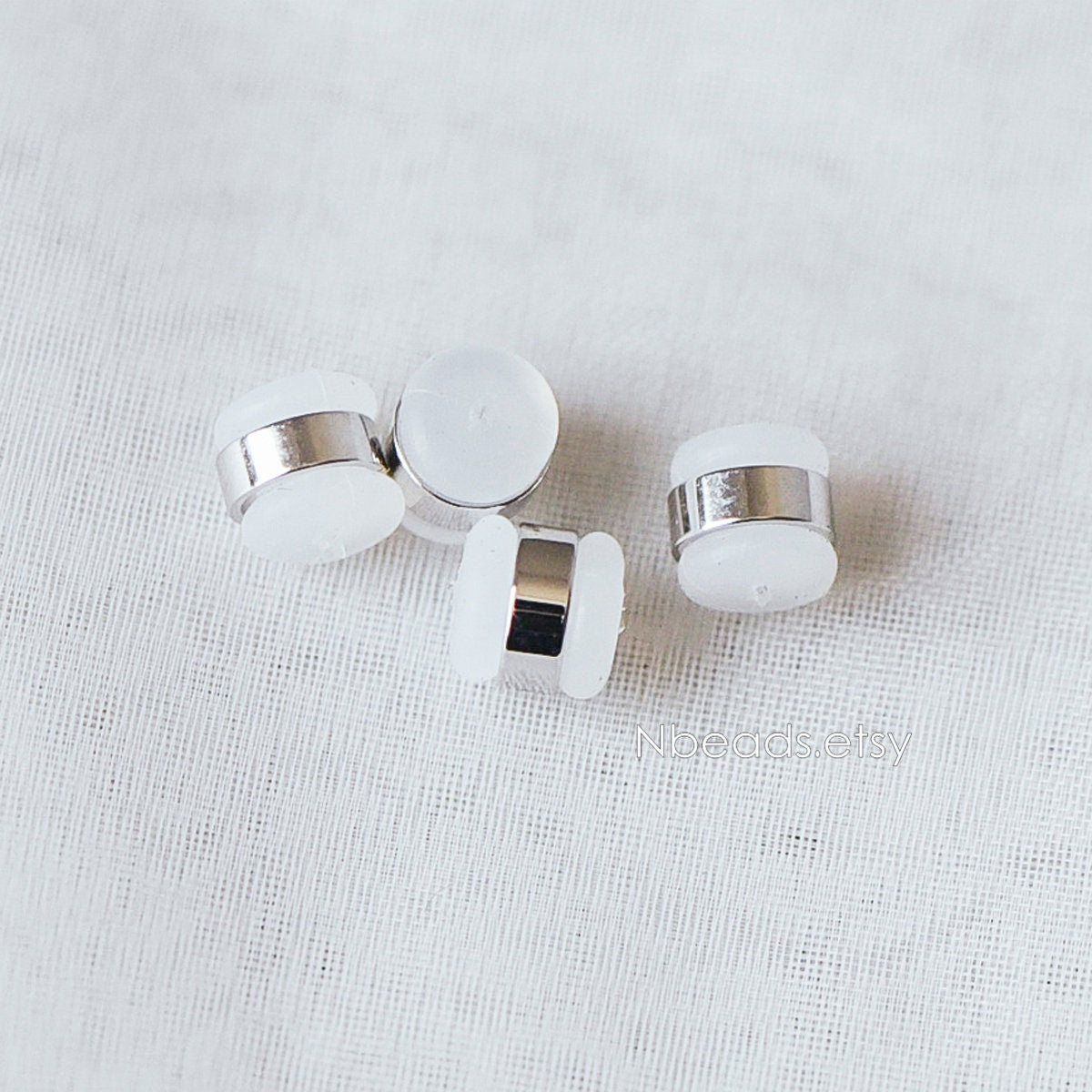 20pcs Rubber Ear Nuts, Earring Back Stoppers 5.5mm, Gold/ Silver/ Rose Gold, Earring Component Findings (#GB-651-B)