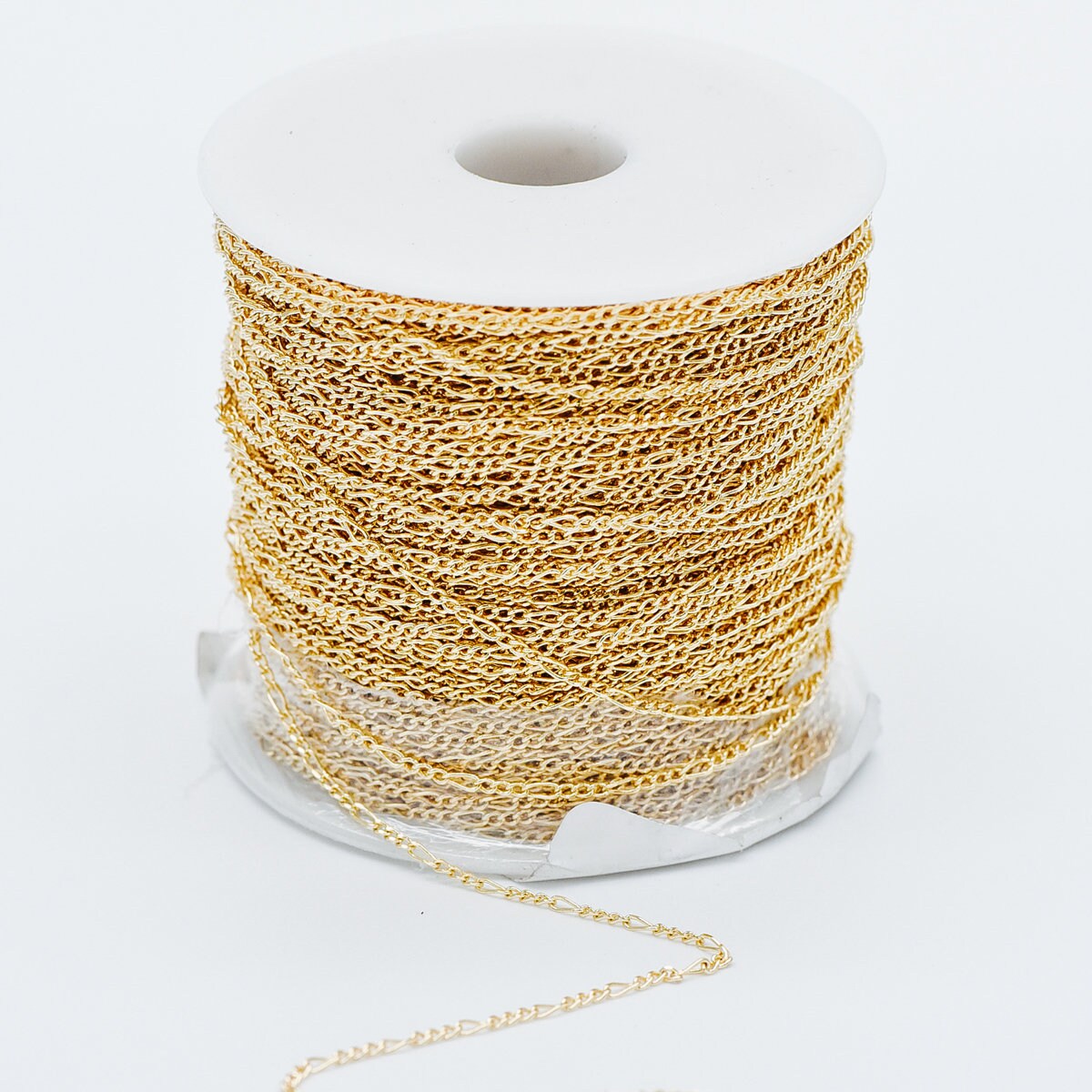 Gold/ Silver/ Rose God Figaro Chains, Real Gold/ Rhodium plated Brass, Color Not Easily Tarnish (#LK-168)/ 1 Meter=3.3 ft