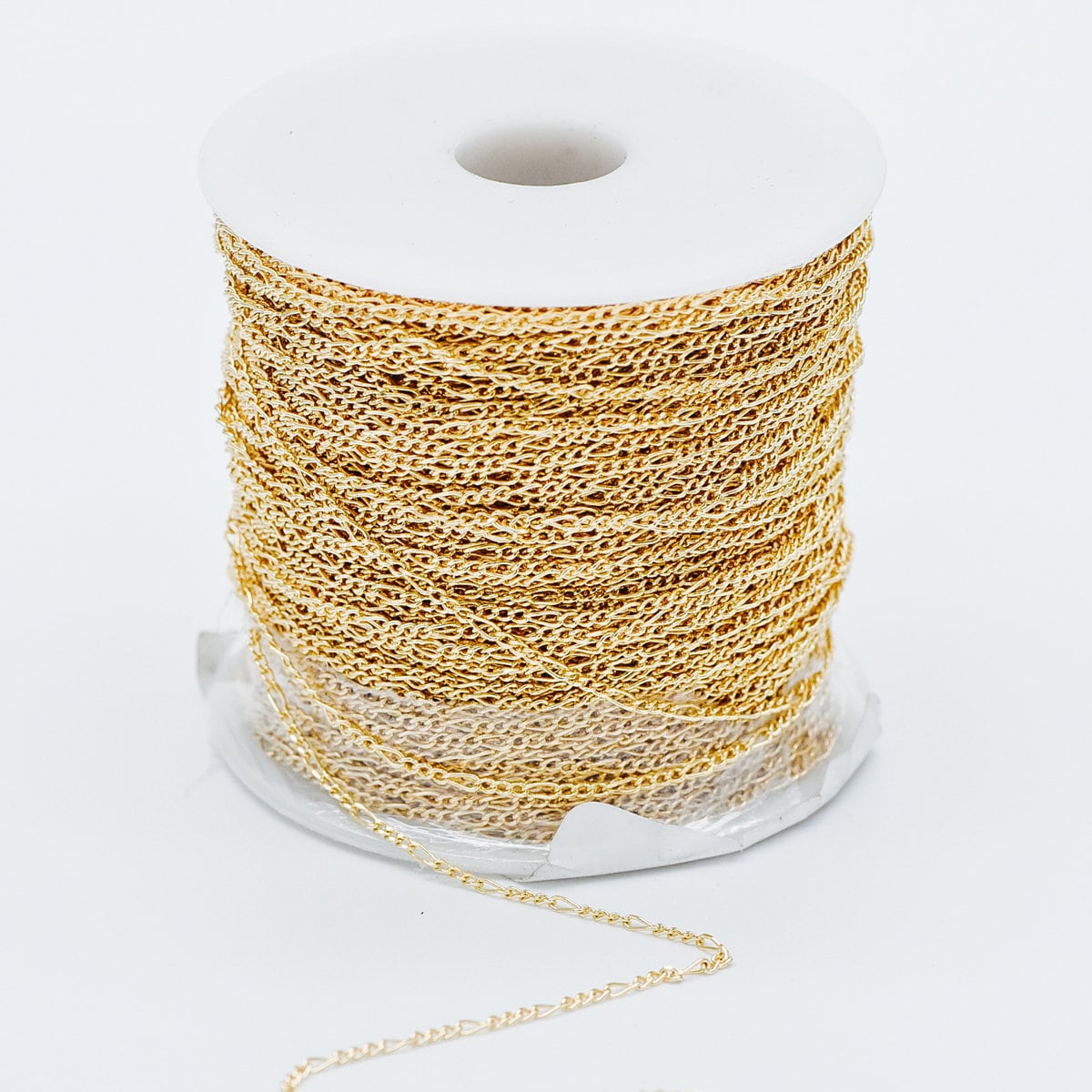Gold/ Silver/ Rose God Figaro Chains, Real Gold/ Rhodium plated Brass, Color Not Easily Tarnish (#LK-168)/ 1 Meter=3.3 ft