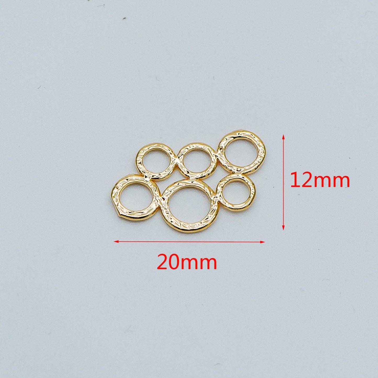 10pcs Gold plated Brass Filigree Charm Pendants 20x12mm, Multi-Loops Connectors, Lead Nickel Free (GB-468)