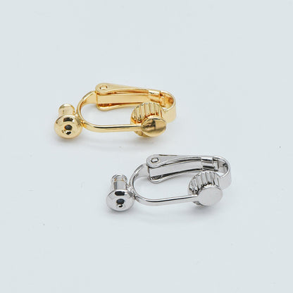 10pcs Gold/ Silver Clip-on Ear Wire, MAGIC Earring Clips, Can Hold Stud/ Threader Earrings (GB-472)