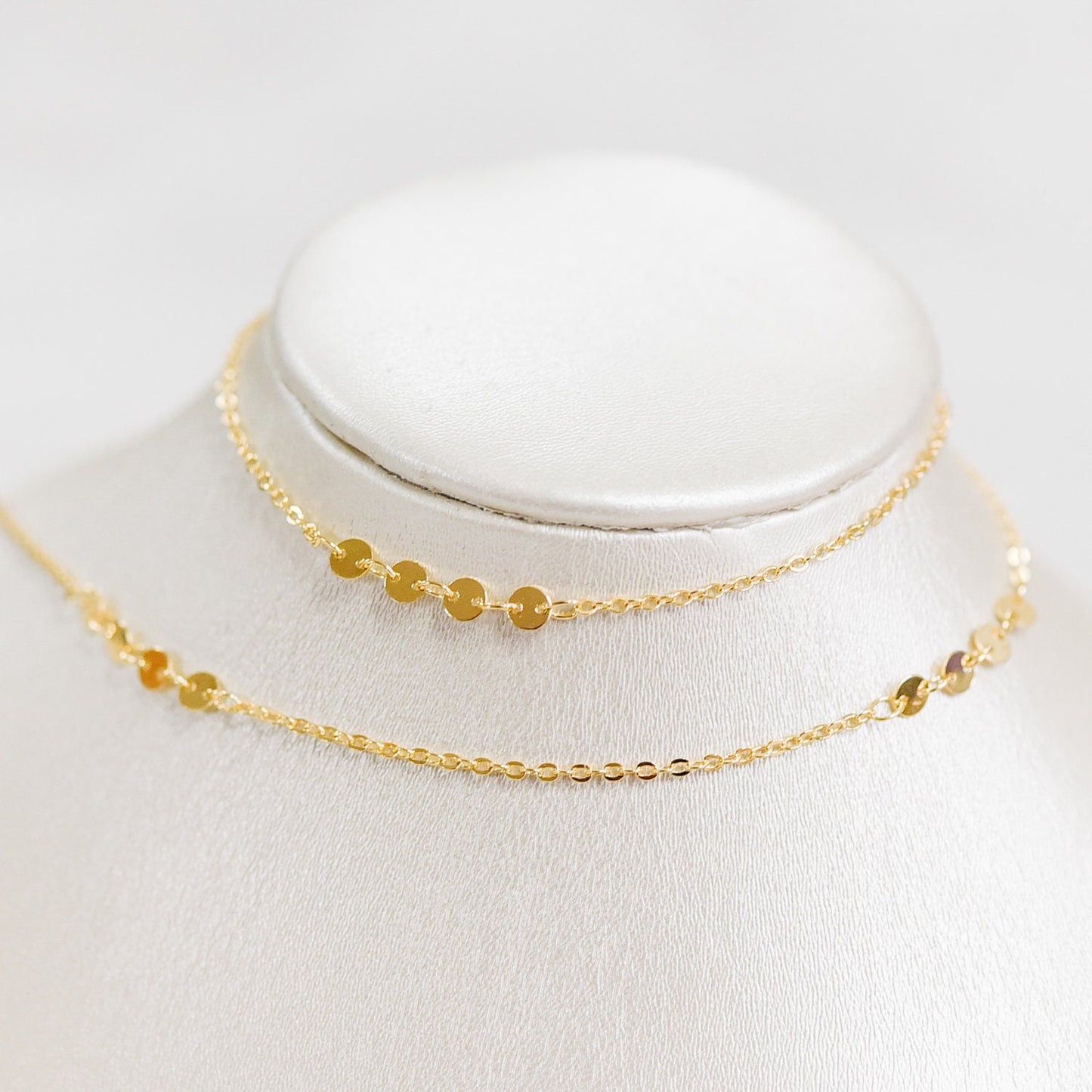 Gold/ Silver/ Rose Gold Cable Chain with Round Disc 4mm, Disk Beaded Chain, Geometric Jewelry Chain (#LK-190)/ 1 Meter=3.3 ft