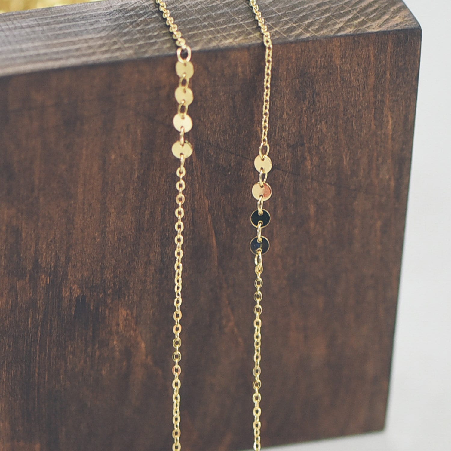 Gold/ Silver/ Rose Gold Cable Chain with Round Disc 4mm, Disk Beaded Chain, Geometric Jewelry Chain (#LK-190)/ 1 Meter=3.3 ft