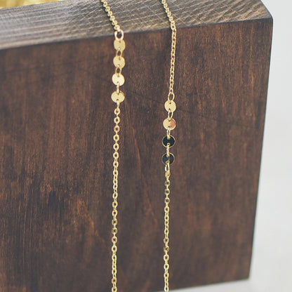 Gold/ Silver/ Rose Gold Cable Chain with Round Disc 4mm, Disk Beaded Chain, Geometric Jewelry Chain (#LK-190)/ 1 Meter=3.3 ft