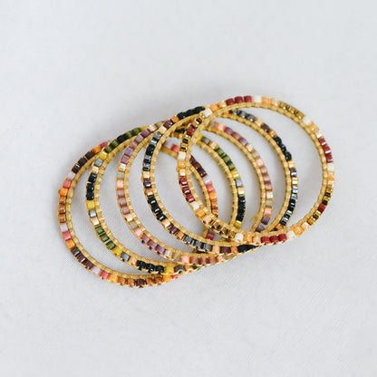 4pcs Miyuki Seed Bead Charm Connectors: Geometric Ring Pendants (RM-37)