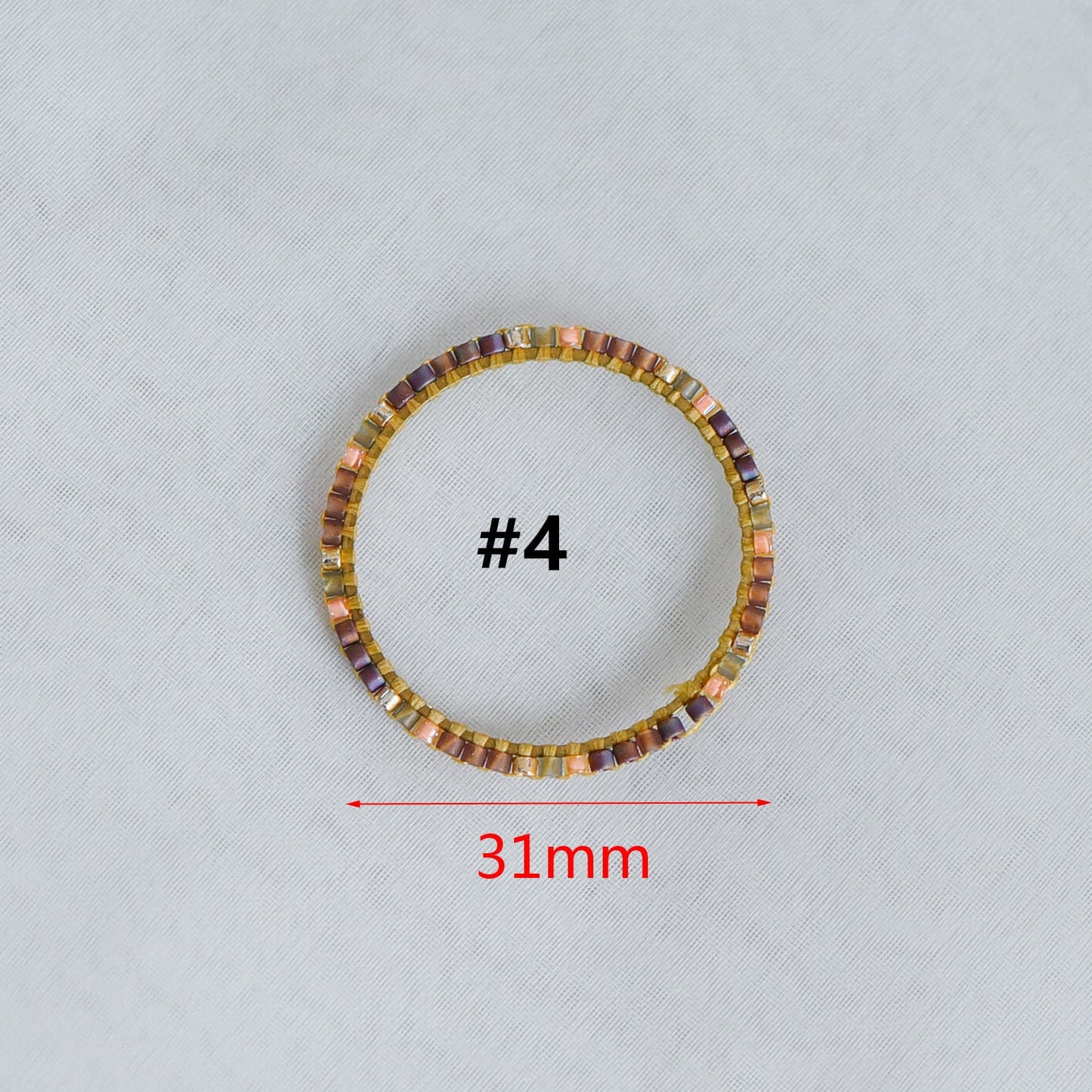 4pcs Miyuki Seed Bead Charm Connectors: Geometric Ring Pendants (RM-37)
