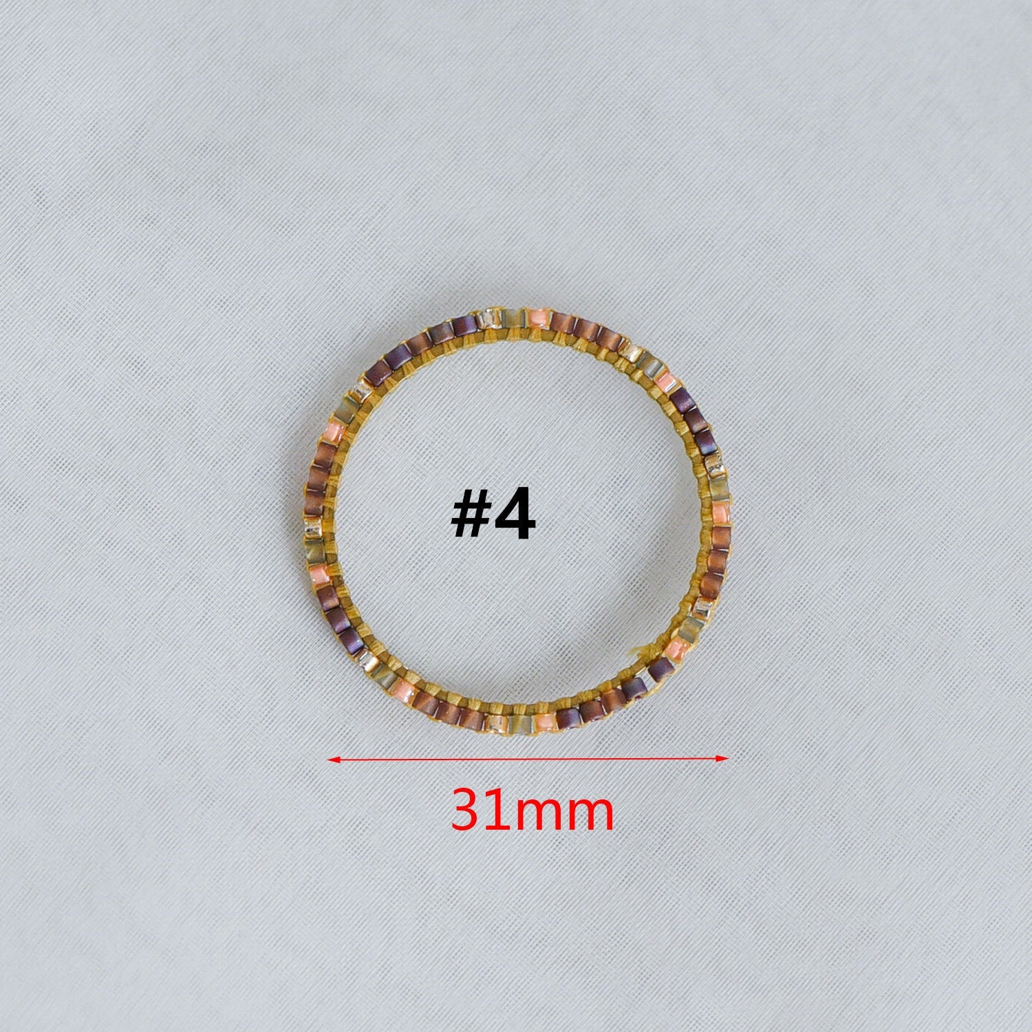 4pcs Miyuki Seed Bead Charm Connectors: Geometric Ring Pendants (RM-37)