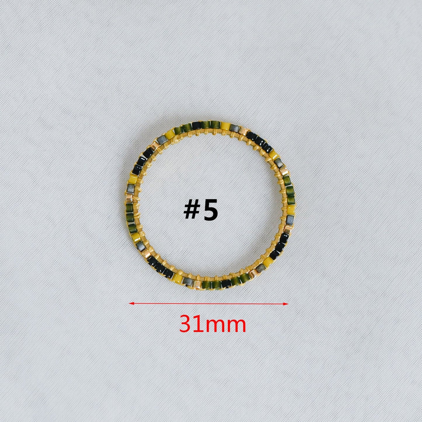 4pcs Miyuki Seed Bead Charm Connectors: Geometric Ring Pendants (RM-37)