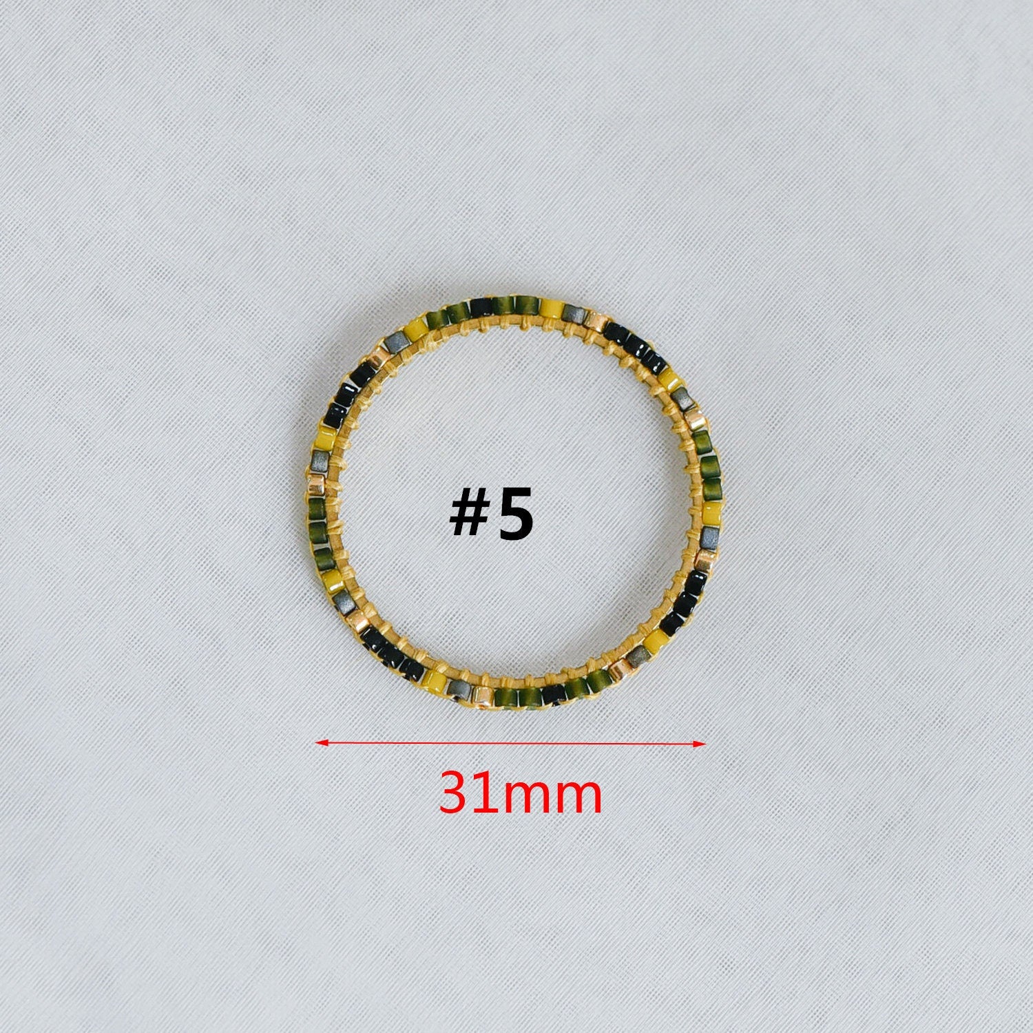 4pcs Miyuki Seed Bead Charm Connectors: Geometric Ring Pendants (RM-37)