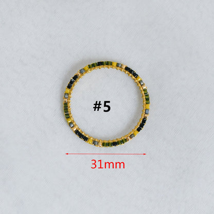 4pcs Miyuki Seed Bead Charm Connectors: Geometric Ring Pendants (RM-37)