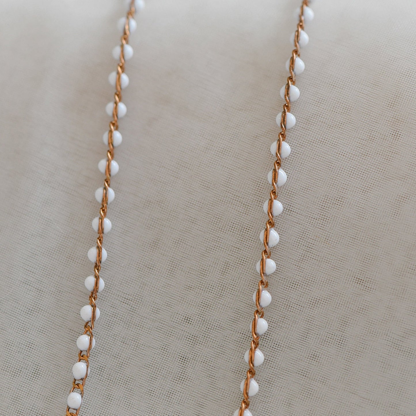 White Enamel Brass Chain 2.5mm Thin, Unplated Brass Designer Chains (#LK-050-2)/ 1 Meter=3.3ft