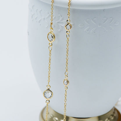 Gold plated Brass Crystal Beaded Chains, 4.5/ 7mm Round Coin Glass Beads, Lead Nickel Free (#LK-147)/ 1 Meter=3.3 ft