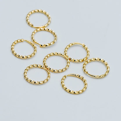 20pcs Gold/ Silver tone Open Jump Rings 11mm, Gold/ Rhodium plated Brass, Twisted Split Jumpring, Loop Hoop Earring (GB-498)