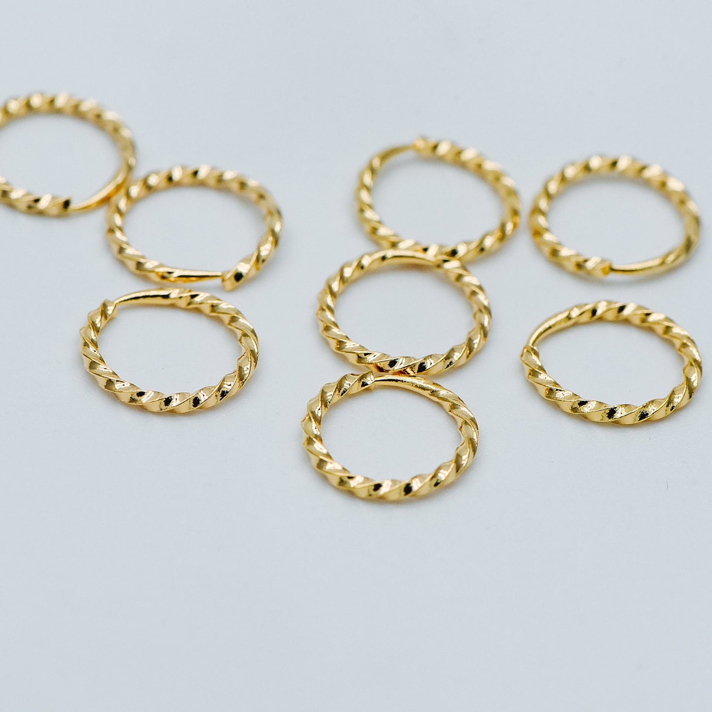 20pcs Gold/ Silver tone Open Jump Rings 11mm, Gold/ Rhodium plated Brass, Twisted Split Jumpring, Loop Hoop Earring (GB-498)