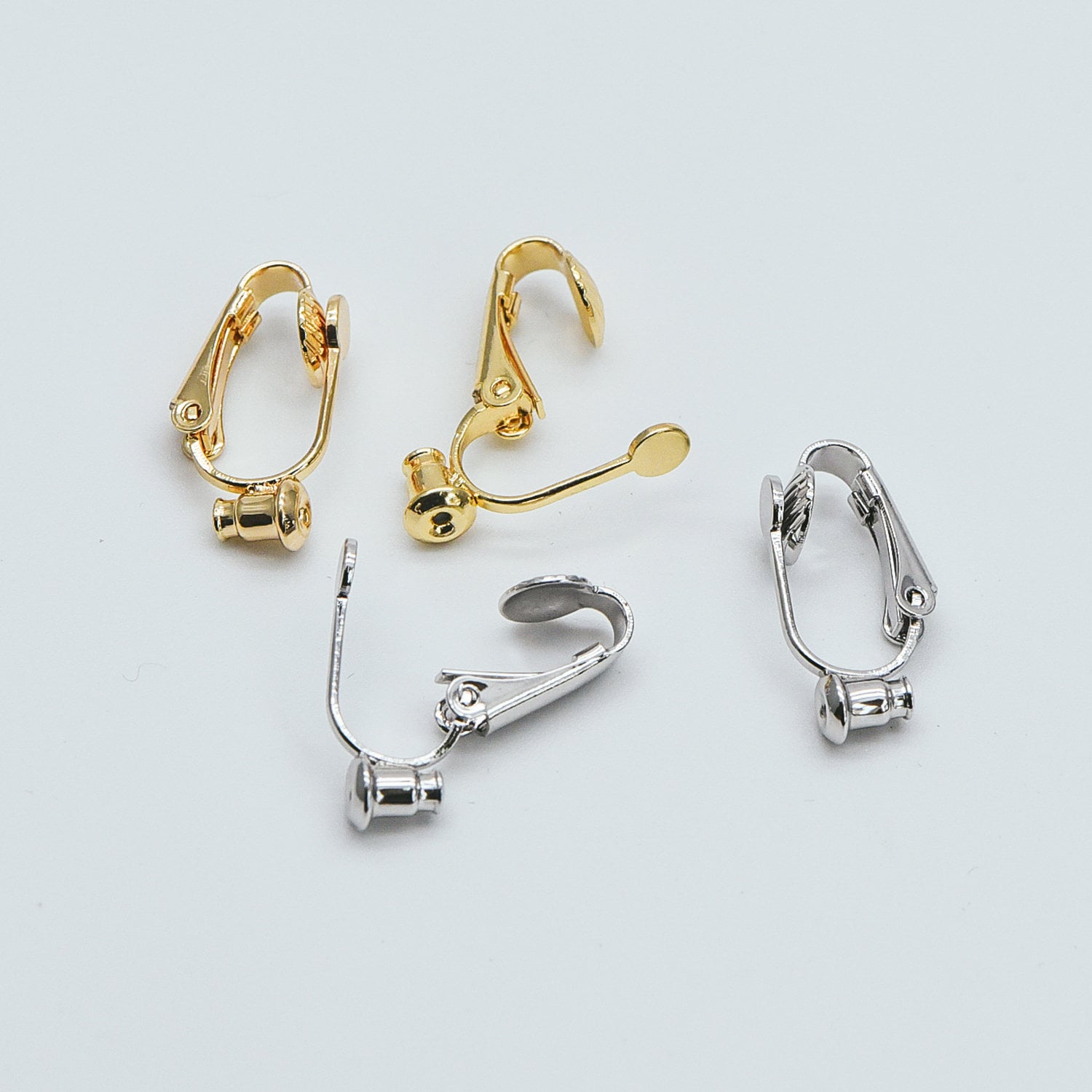 10pcs Gold/ Silver Clip-on Ear Wire, MAGIC Earring Clips, Can Hold Stud/ Threader Earrings (GB-472)