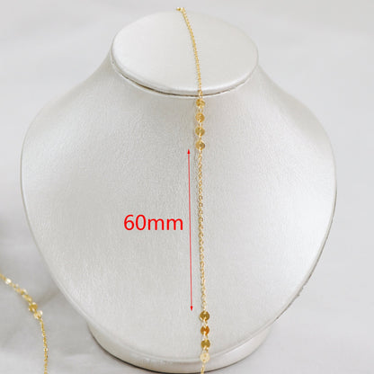 Gold/ Silver/ Rose Gold Cable Chain with Round Disc 4mm, Disk Beaded Chain, Geometric Jewelry Chain (#LK-190)/ 1 Meter=3.3 ft