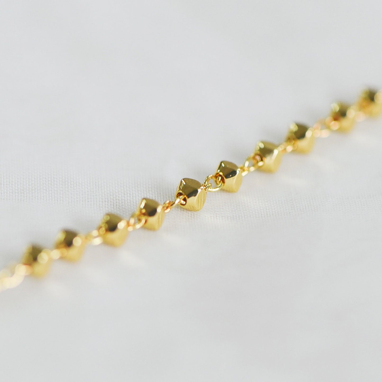 Gold plated Brass Beaded Chains, 1.5mm Chain with 3mm Faceted Beads, Jewelry Craft Chain Wholesale (#LK-193)/ 1 Meter=3.3 ft