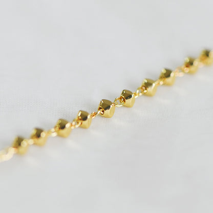 Gold plated Brass Beaded Chains, 1.5mm Chain with 3mm Faceted Beads, Jewelry Craft Chain Wholesale (#LK-193)/ 1 Meter=3.3 ft