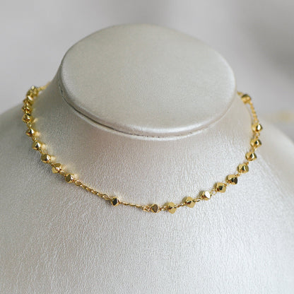 Gold plated Brass Beaded Chains, 1.5mm Chain with 3mm Faceted Beads, Jewelry Craft Chain Wholesale (#LK-193)/ 1 Meter=3.3 ft