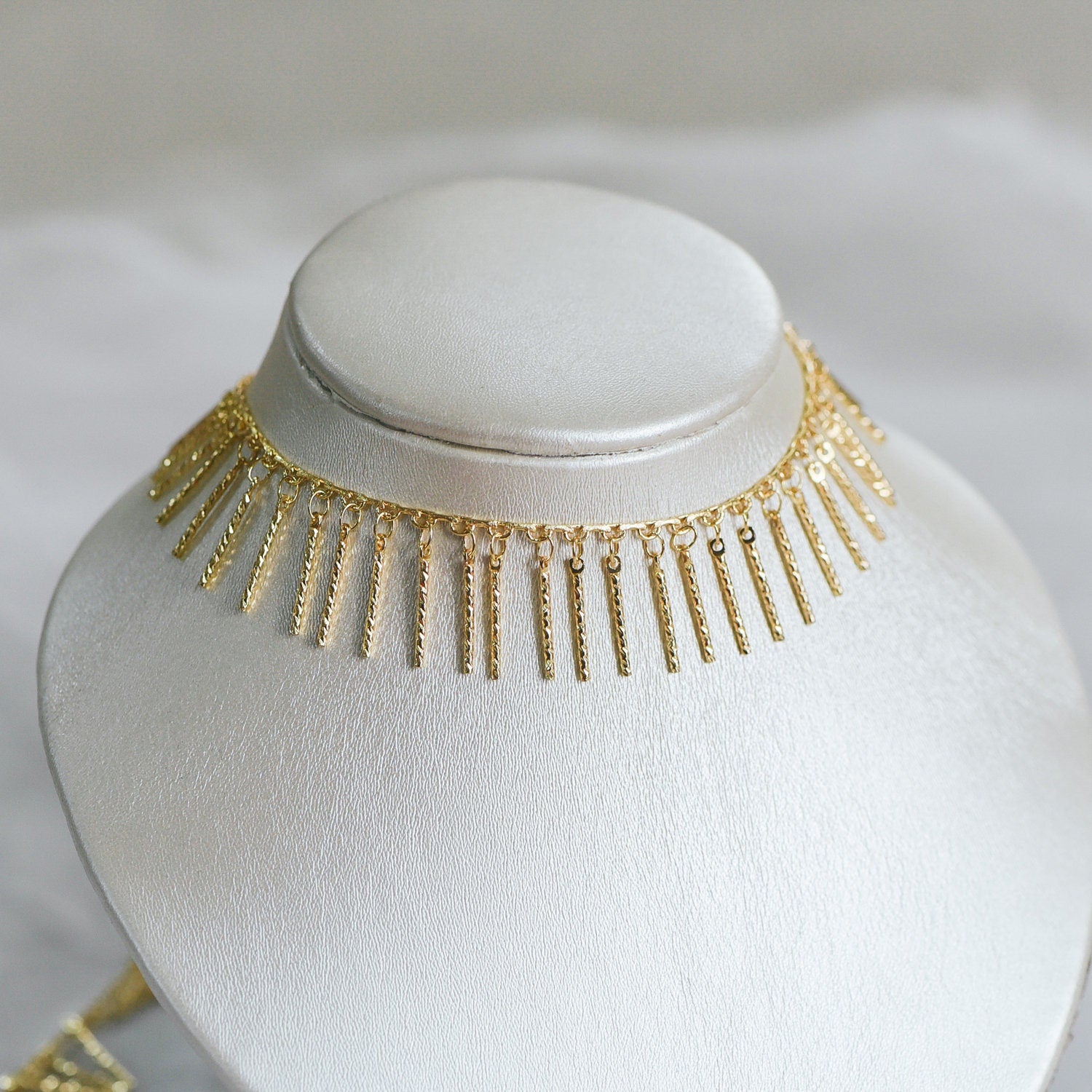 Gold/ Rhodium plated Brass Beaded Chains, Link Chain with 15mm Stick Bar Beads (#LK-194)/ 1 meter=3.3 feet