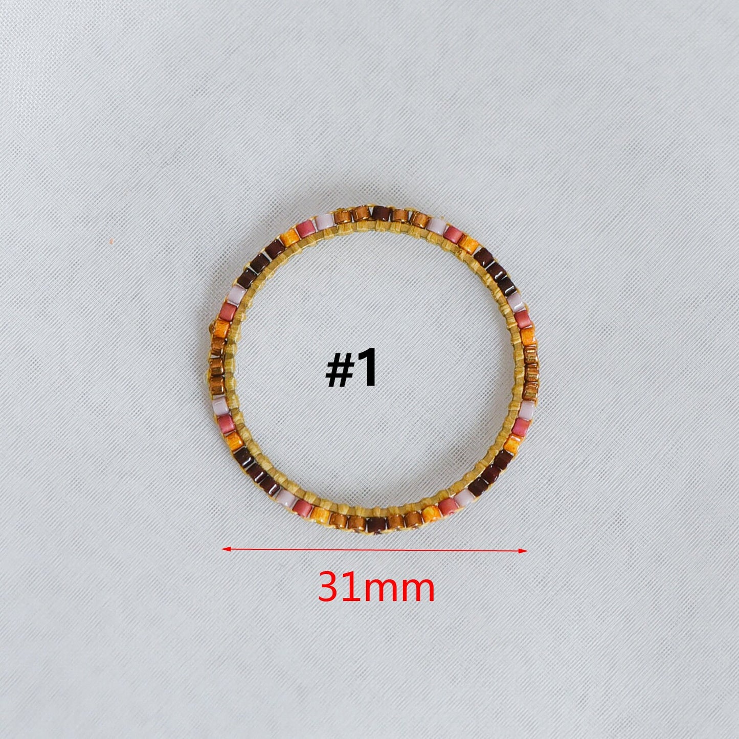 4pcs Miyuki Seed Bead Charm Connectors: Geometric Ring Pendants (RM-37)