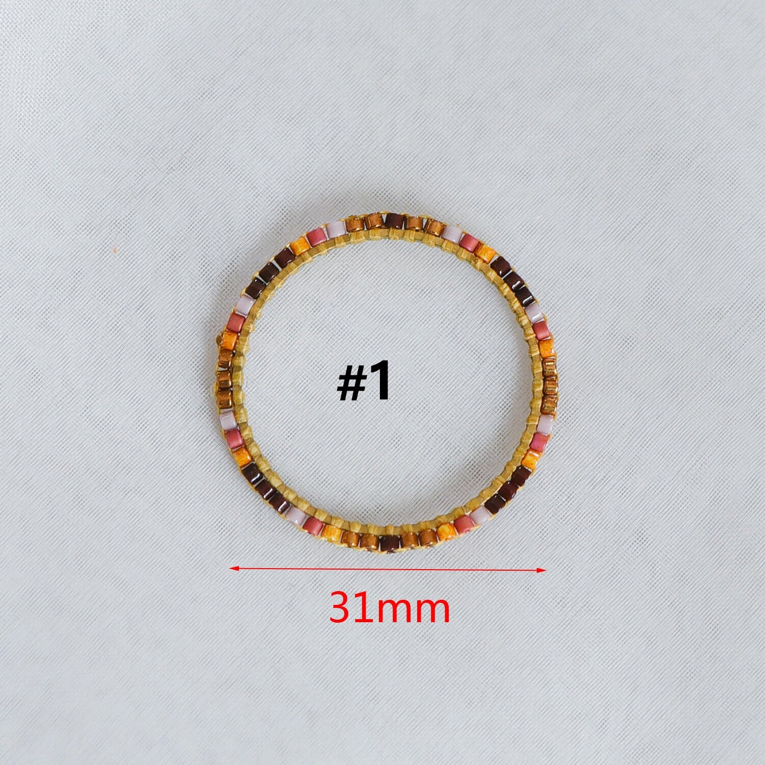 4pcs Miyuki Seed Bead Charm Connectors: Geometric Ring Pendants (RM-37)