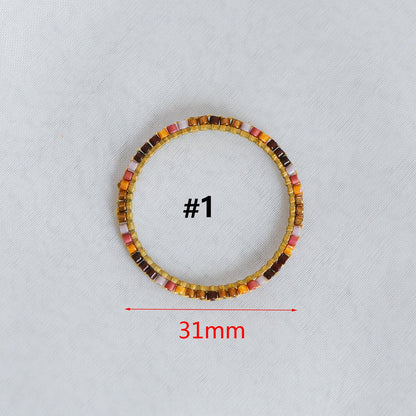4pcs Miyuki Seed Bead Charm Connectors: Geometric Ring Pendants (RM-37)