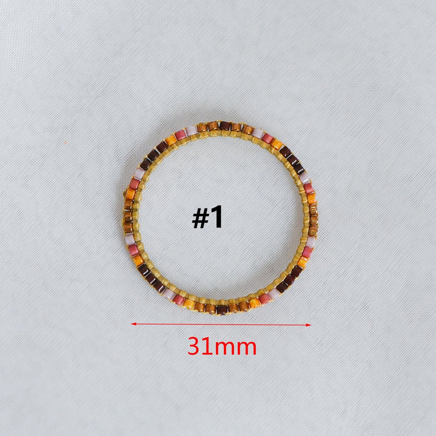 4pcs Miyuki Seed Bead Charm Connectors: Geometric Ring Pendants (RM-37)