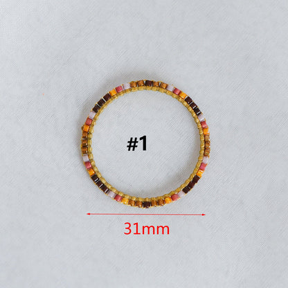 4pcs Miyuki Seed Bead Charm Connectors: Geometric Ring Pendants (RM-37)