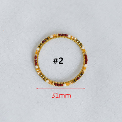 4pcs Miyuki Seed Bead Charm Connectors: Geometric Ring Pendants (RM-37)