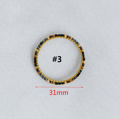 4pcs Miyuki Seed Bead Charm Connectors: Geometric Ring Pendants (RM-37)