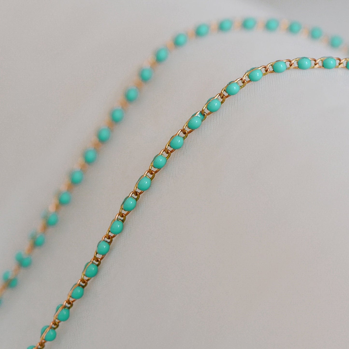 Green Enamel Brass Chain 2.5mm Thin, Unplated Brass Designer Chains (#LK-050-3)/ 1 Meter=3.3ft