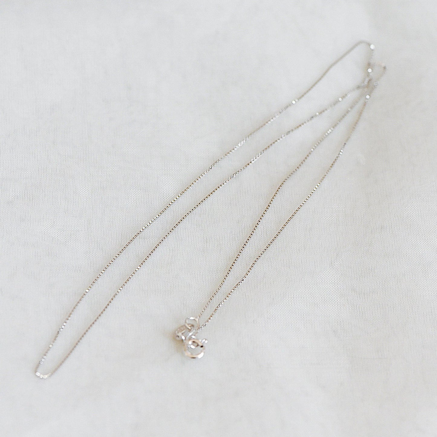 Sterling Silver .925 Finished Necklace Chains for Women, Rhodium plated 18 Inch Box Chains, 0.6mm=22 gauge, Ready to Wear (CY-012)