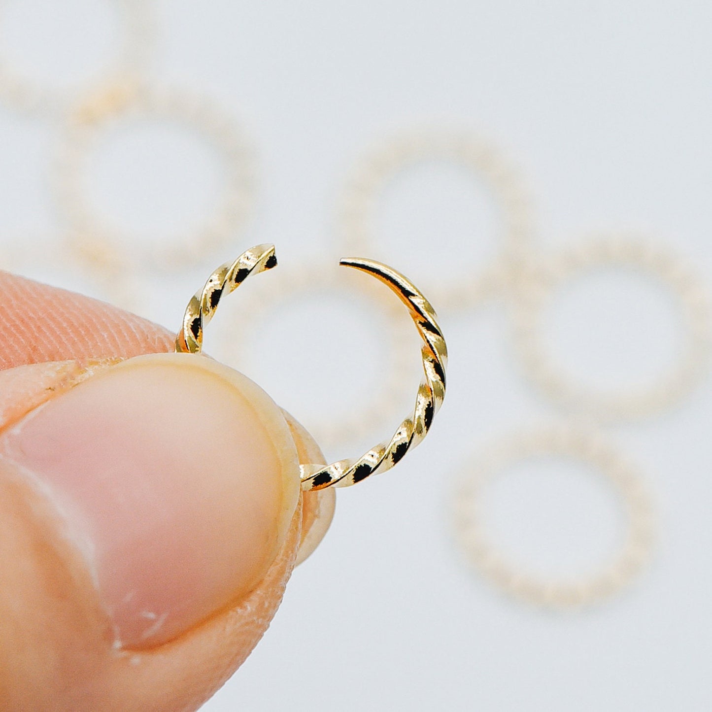 20pcs Gold/ Silver tone Open Jump Rings 11mm, Gold/ Rhodium plated Brass, Twisted Split Jumpring, Loop Hoop Earring (GB-498)