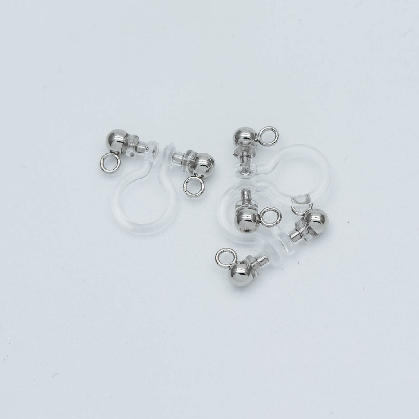 10pcs Resin Clip On Earring Findings, Gold/ Rhodium plated Brass Earwire, Gold/ Silver Non Pierced Earrings (GB-504)