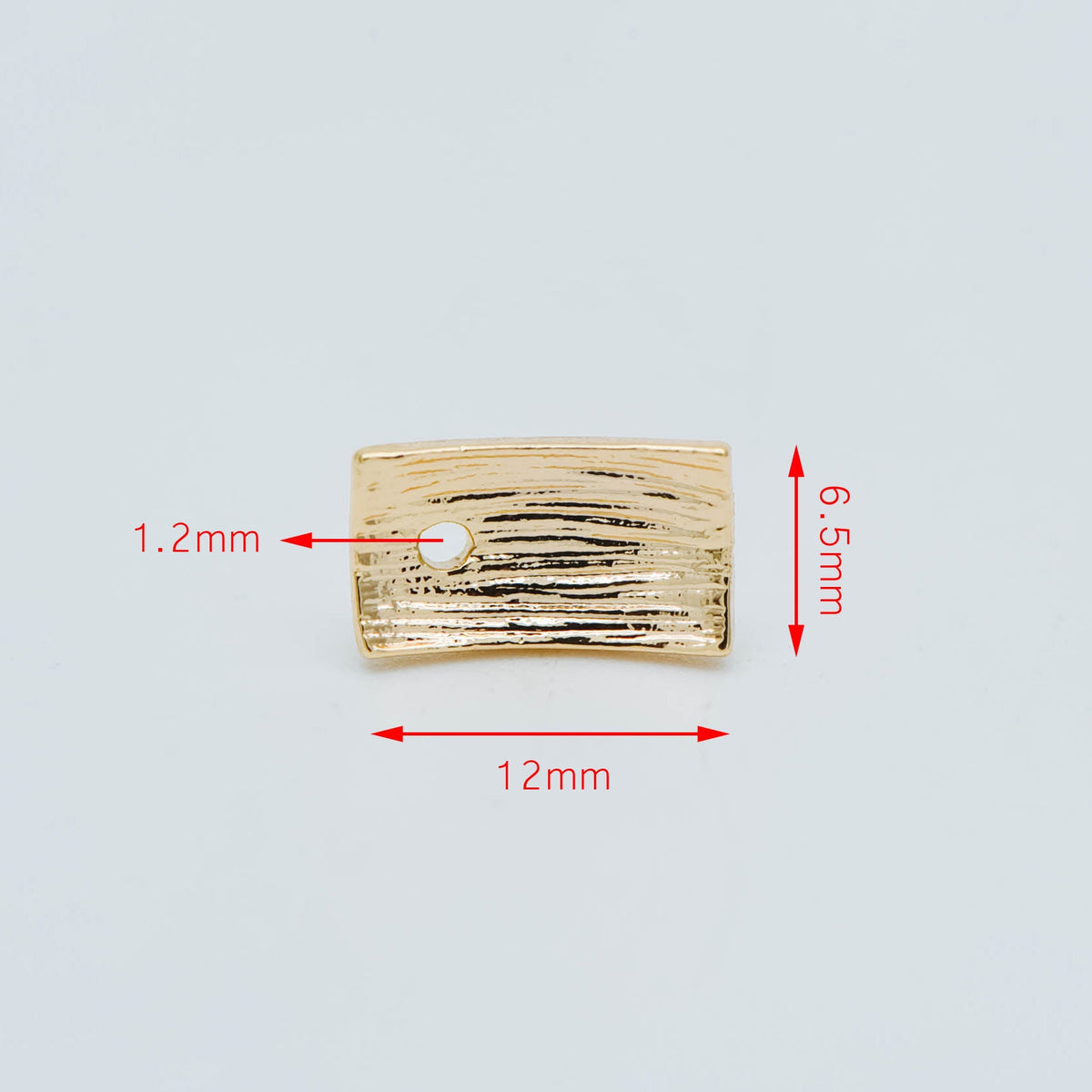 10pcs Rectangle Ear Posts with Loop/ Hole, 18K Gold Plated Brass Stud Earrings Findings, Geometric Earring Components (GB-508)