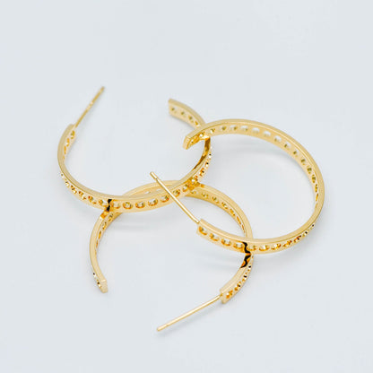 10pcs Gold plated Brass Earring Posts 16/26mm, Geometric Circle Stud Earring with Multi Holes (GB-524)