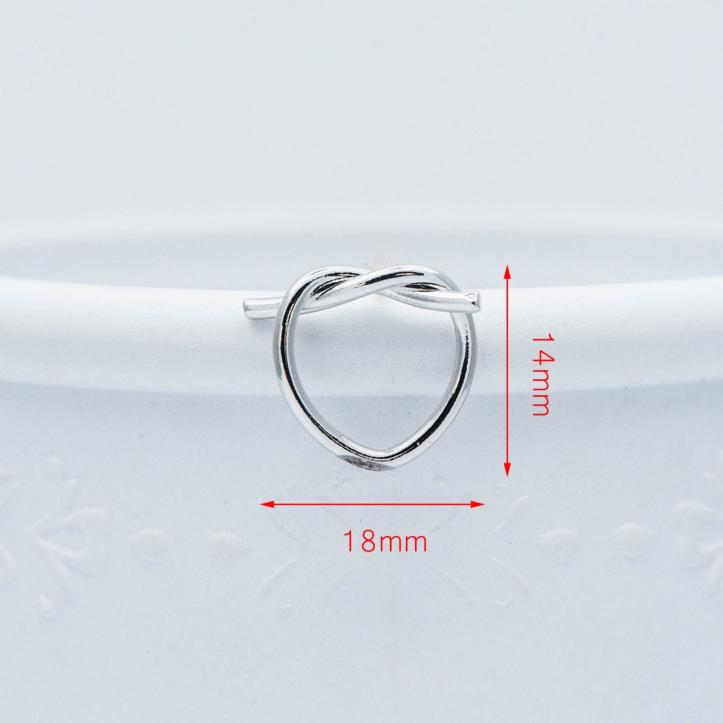 10pcs Gold/ Silver tone Heart Wire Earring Posts 18x14mm, Gold/ Rhodium plated Brass Ear Stud Components (GB-525)